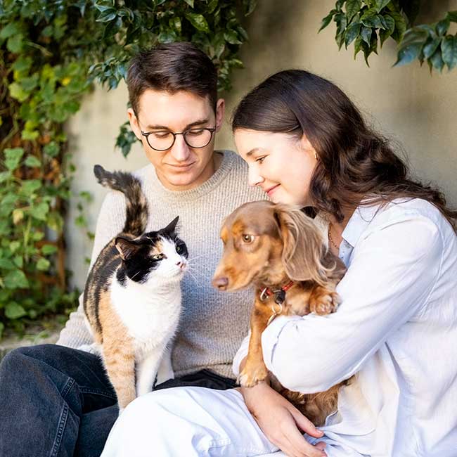 A family with their pets A family with their pets